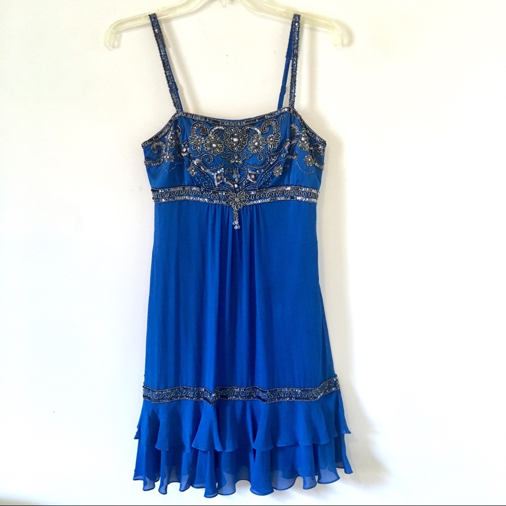 NWT Sue Wong Nocturne Beaded Blue Evening Dress